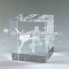 Cube 3D Laser Grabado Crystal Regalos para Dancer Favors Souvenior